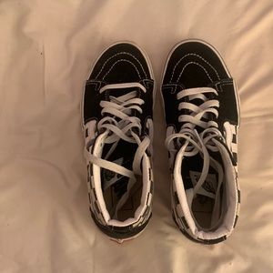 high top platform checkerboard vans